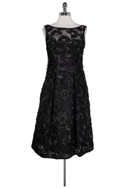 Current Boutique-Theia - Black Embroidered Sequin Dress Sz 10