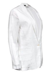 Current Boutique-Theory - White Single-Button Blazer w/ Semi-Sheer Back Sz 10