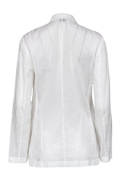 Current Boutique-Theory - White Single-Button Blazer w/ Semi-Sheer Back Sz 10