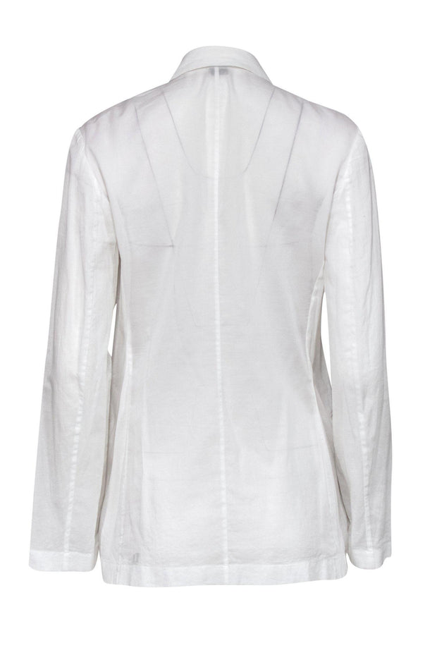 Current Boutique-Theory - White Single-Button Blazer w/ Semi-Sheer Back Sz 10