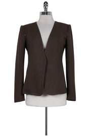 Current Boutique-Theory - Brown Wool Blazer w/ Zippers Sz P