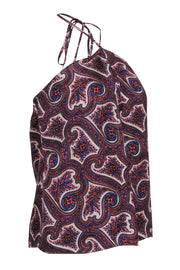 Current Boutique-Theory - Multicolored Paisley Silk Halter Neck Top Sz P