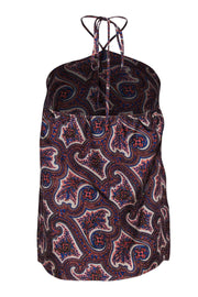 Current Boutique-Theory - Multicolored Paisley Silk Halter Neck Top Sz P