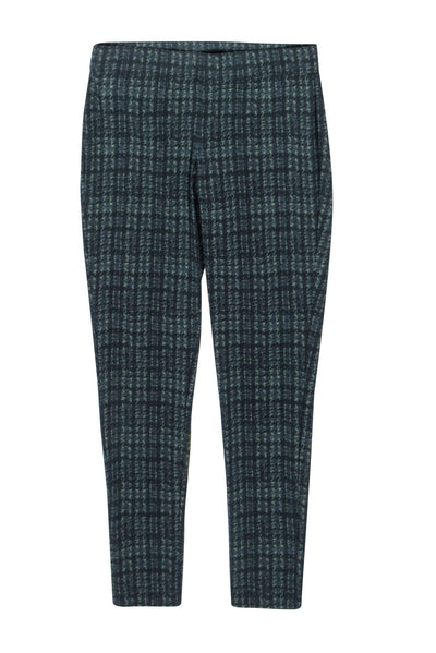 Current Boutique-Theory - Black & Green Printed Plaid Tapered Leggings Sz M