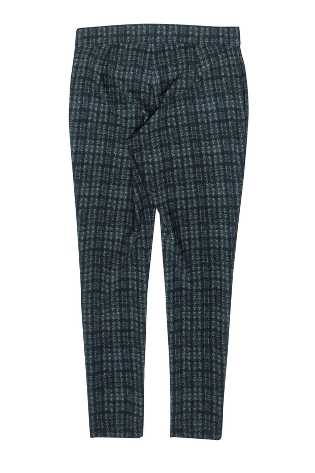 Current Boutique-Theory - Black & Green Printed Plaid Tapered Leggings Sz M