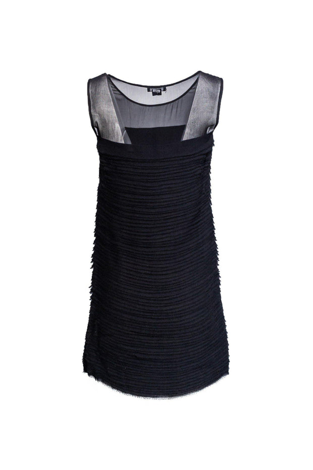Current Boutique-Theory - Black Silk Tiered Ruffle Dress Sz 0