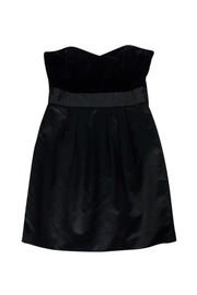 Current Boutique-Theory - Black Velvet & Satin Strapless Dress Sz 4