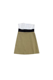 Current Boutique-Theory - Strapless White, Black & Tan Dress Sz 10