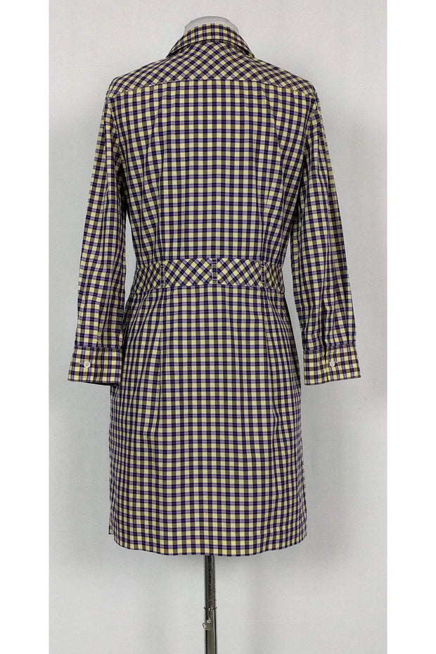 Current Boutique-Theory - Yellow & Purple Plaid Shirt Dress Sz 8