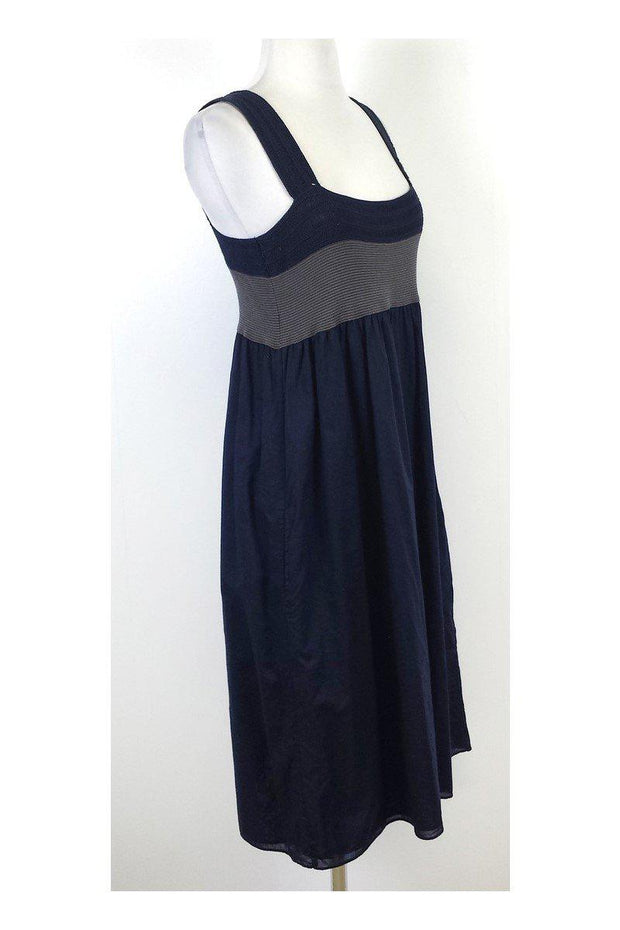 Current Boutique-Theory - Navy Blue Crochet Strap Cotton Dress Sz L