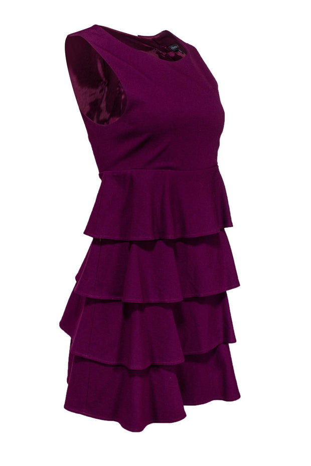 Current Boutique-Theory - Burgundy Tiered Shift Dress Sz S