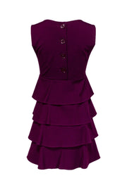 Current Boutique-Theory - Burgundy Tiered Shift Dress Sz S