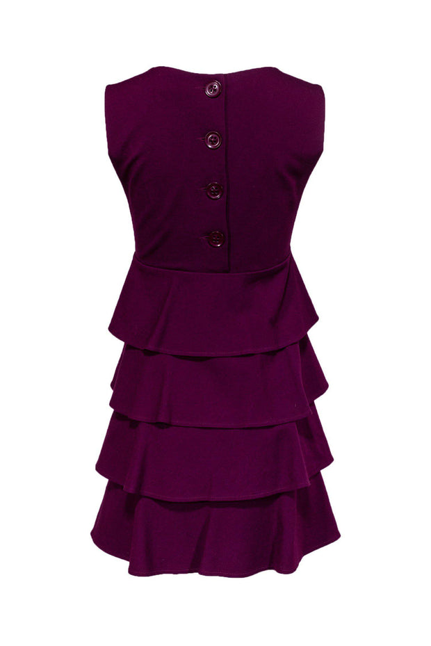 Current Boutique-Theory - Burgundy Tiered Shift Dress Sz S