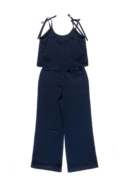 Current Boutique-Theory - Navy Surplice Top Wide Leg Jumpsuit Sz 00