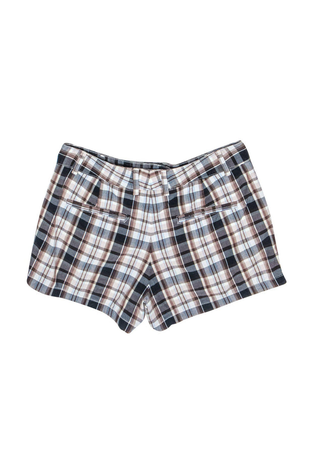 Current Boutique-Theory - Brown, Blue & Beige Plaid Short Sz 2