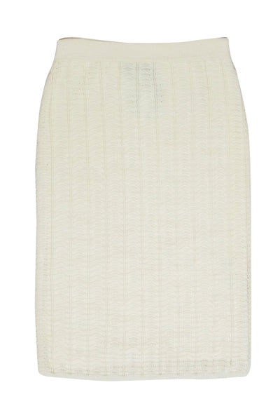 Current Boutique-Theory - Ivory Knit Pencil Skirt Sz M