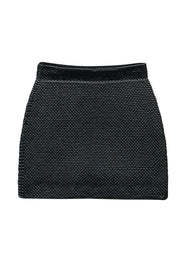 Current Boutique-Theory - Black & Cream Textured Mini Bandage Skirt Sz P