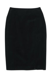 Current Boutique-Mugler - Vintage Black Pencil Skirt w/ Front Zipper Slit Sz 2