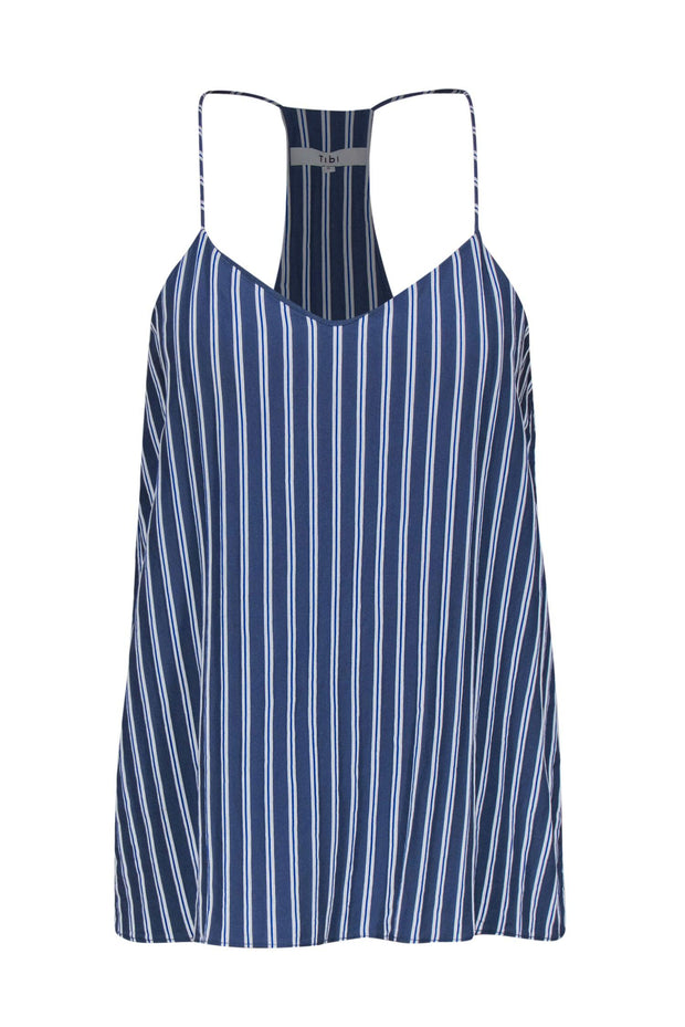 Current Boutique-Tibi - Blue & White Striped Racerback Tank Sz 6