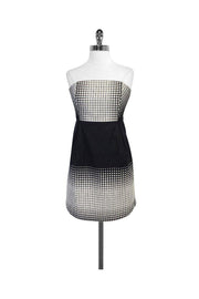 Current Boutique-Tibi - Black & White Square Print Strapless Dress Sz 12