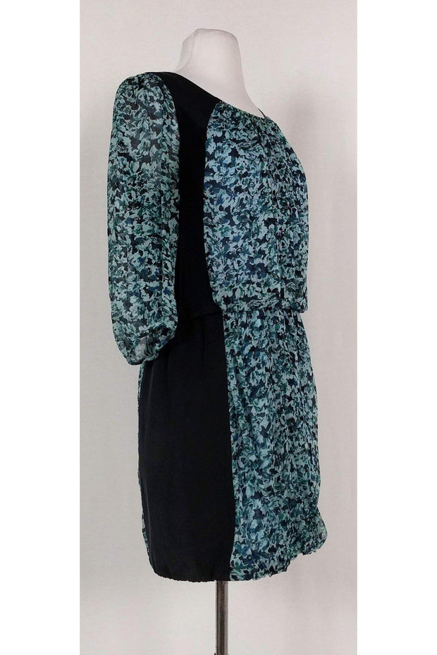 Current Boutique-Tibi - Black & Floral Silk Dress Sz 2