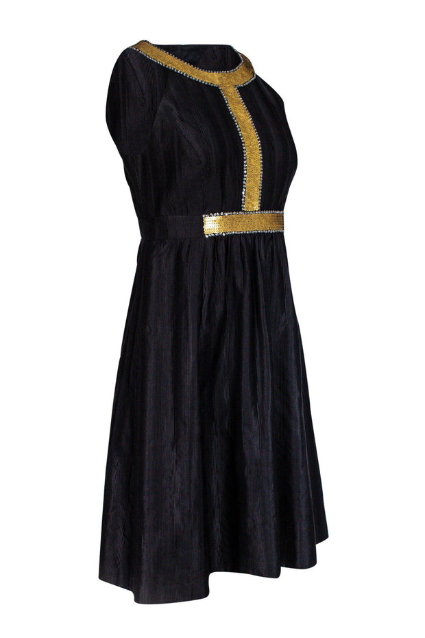 Current Boutique-Tibi - Little Black Dress w/ Gold-Toned Sequins Sz 4