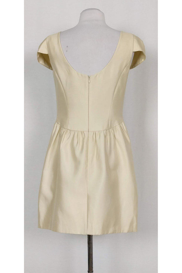 Current Boutique-Tibi - Cream Silk & Cotton Beaded Dress Sz 6