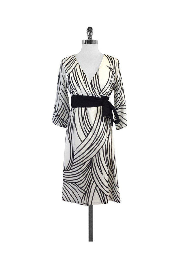 Current Boutique-Tibi - Black & White Striped Wrap Dress Sz 6