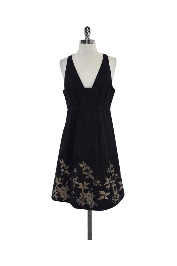 Current Boutique-Tibi - Black & Taupe Floral Print Dress Sz 8