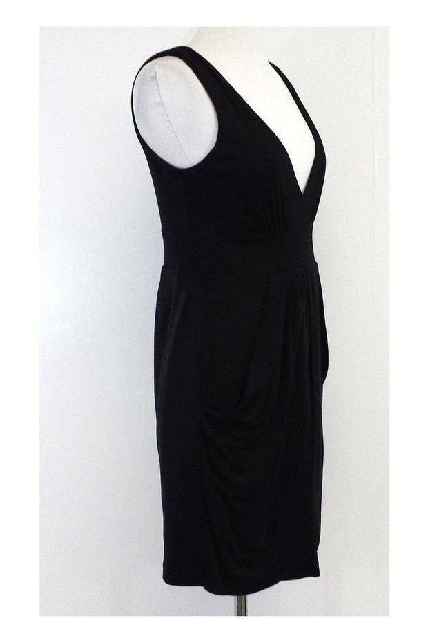 Current Boutique-Tibi - Black Draped Silk Dress Sz S