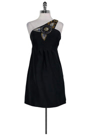 Current Boutique-Tibi - Black One-Shoulder Embellished Dress Sz S