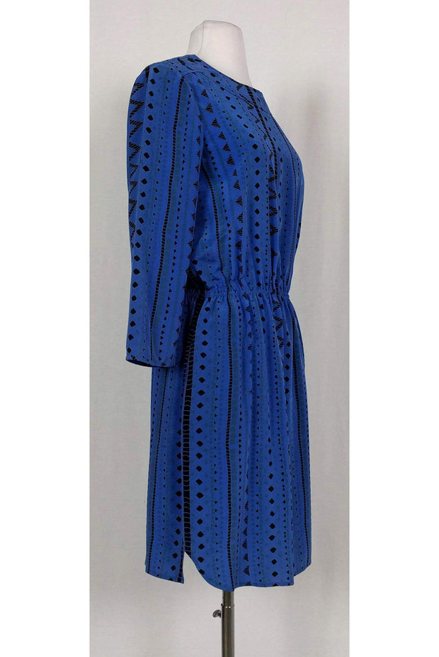 Current Boutique-Tibi - Blue Silk Printed Dress Sz 6
