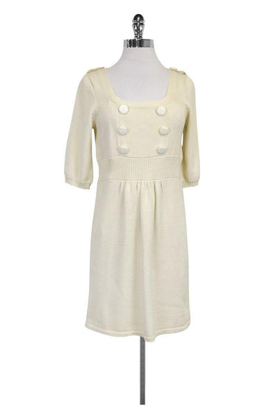 Current Boutique-Tibi - Cream Knit Dress w/ Buttons Sz M