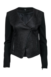 Current Boutique-Tibi - Black Woven Moto-Style Jacket Sz 2
