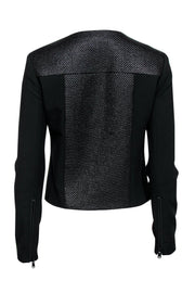 Current Boutique-Tibi - Black Woven Moto-Style Jacket Sz 2