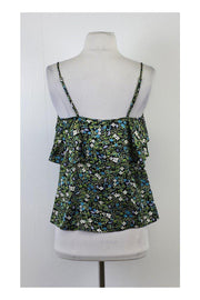 Current Boutique-Tibi - Multicolor Floral Print Silk Spaghetti Strap Top Sz S