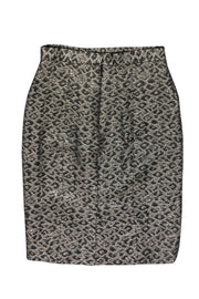 Current Boutique-Tibi - Black Metallic Leopard Brocade Skirt Sz 10