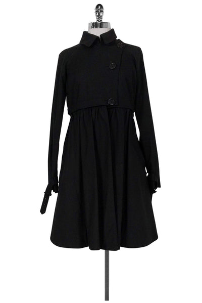 Current Boutique-Tibi - Black Cotton Trench Coat Sz 4