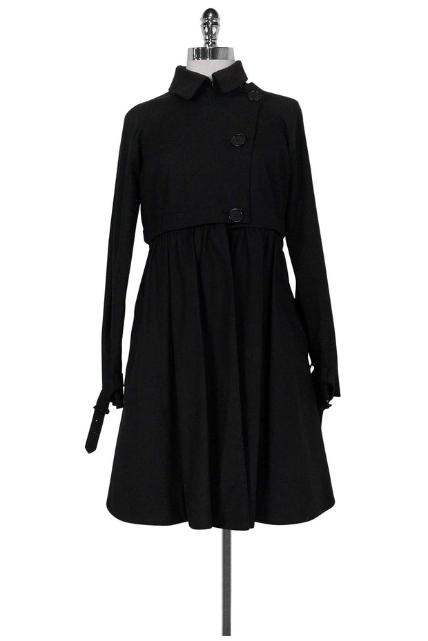 Current Boutique-Tibi - Black Cotton Trench Coat Sz 4