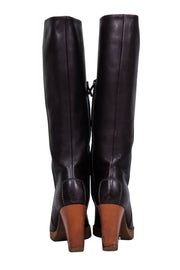 Current Boutique-Tod's - Deep Plum Smooth Leather Boots w/ Block Heel Sz 7