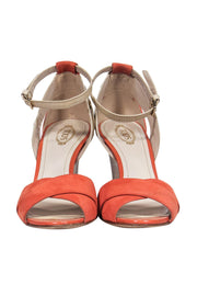Current Boutique-Tod's - Orange Suede Wooden Heels Wedges Sz 8.5