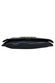 Current Boutique-Tory Burch - Black Leather w/ Gold Chain Crossbody Clutch