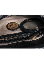 Current Boutique-Tory Burch - Black Leather w/ Gold Chain Crossbody Clutch
