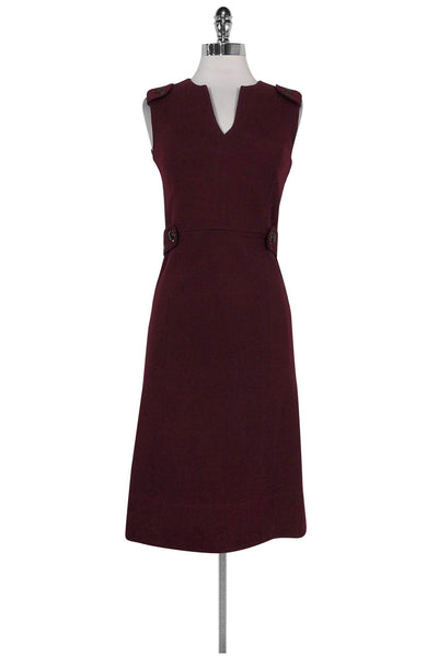 Current Boutique-Tory Burch - Burgundy Notch Neck Dress Sz XS