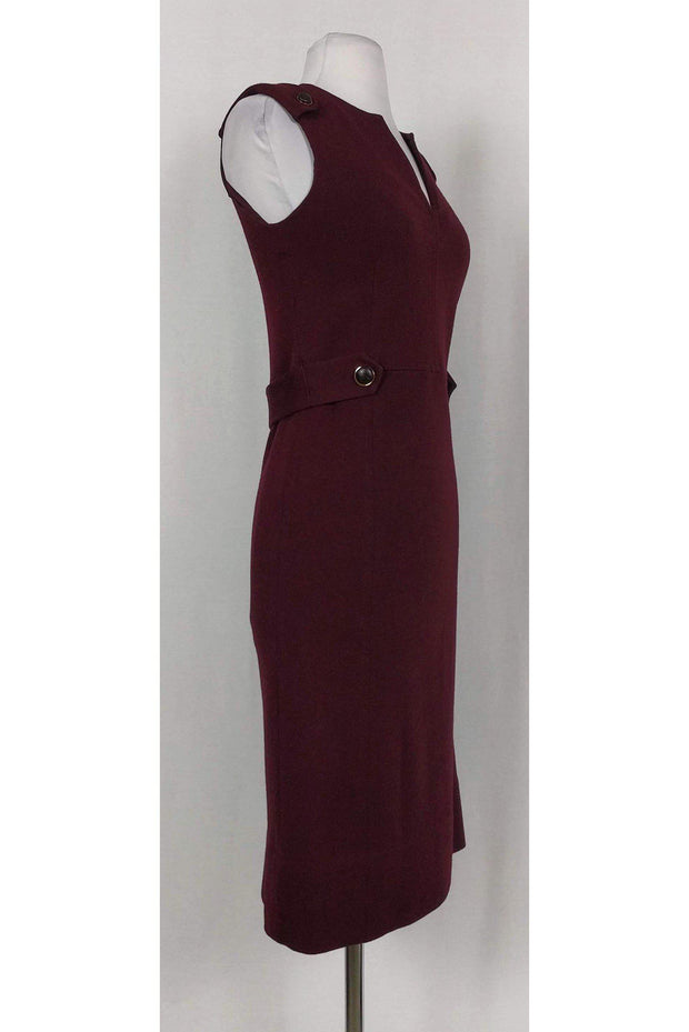 Current Boutique-Tory Burch - Burgundy Notch Neck Dress Sz XS