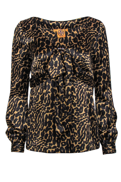 Current Boutique-Tory Burch - Leopard Printed Silk Blouse Sz 4