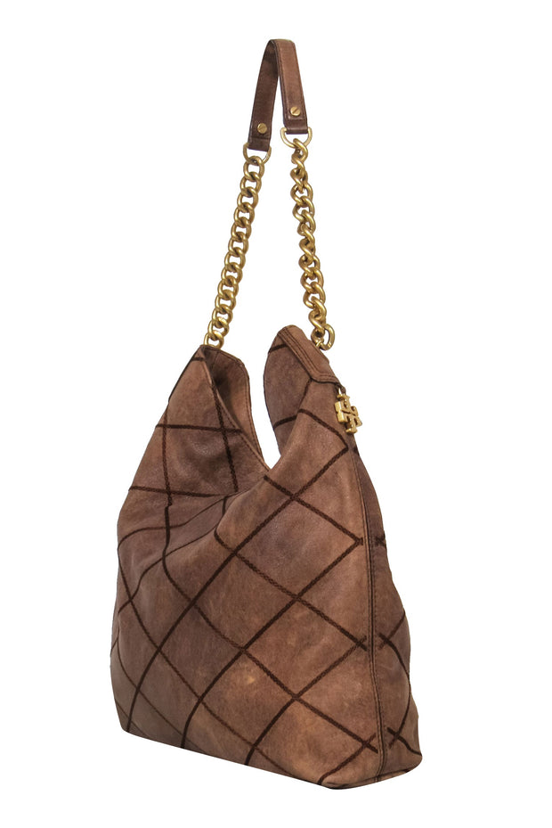 Current Boutique-Tory Burch - Brown Quilted Shoulder Bag