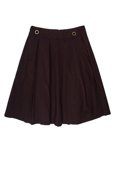 Current Boutique-Tory Burch - Brown Cotton A-Line Skirt Sz 6