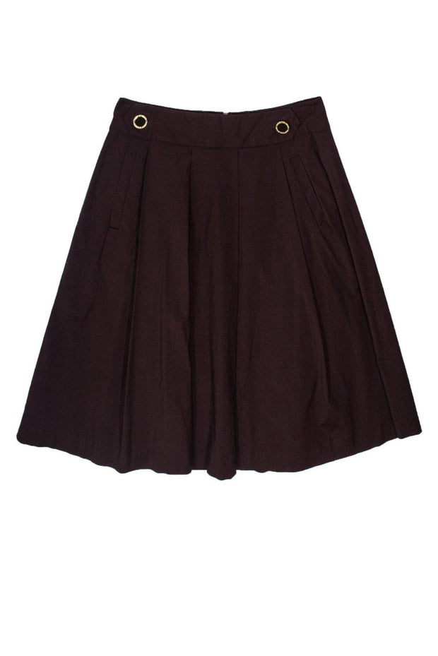 Current Boutique-Tory Burch - Brown Cotton A-Line Skirt Sz 6
