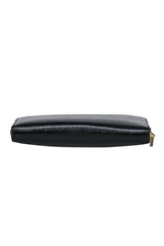 Current Boutique-Tory Burch - Black Zip Around Wallet w/ Gold Logo
